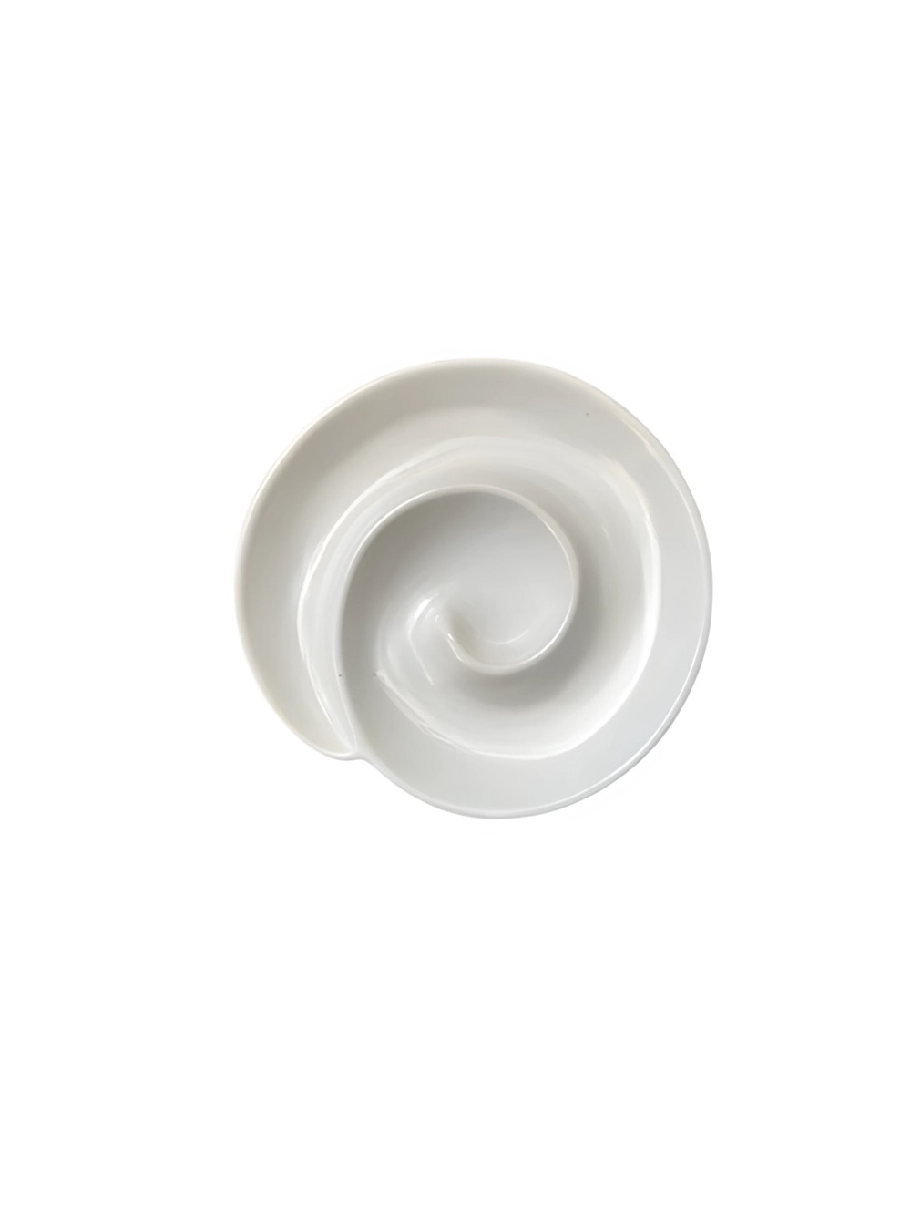 White Spiral Olive Oil Serving Plate